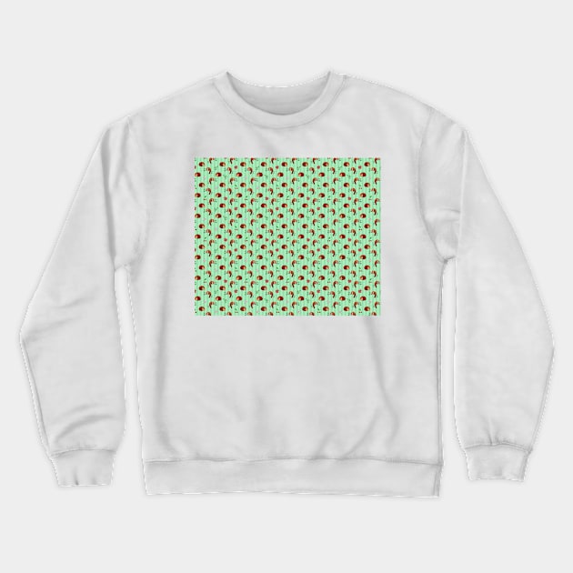 Red Panda Apple Cherry Pattern Crewneck Sweatshirt by saradaboru